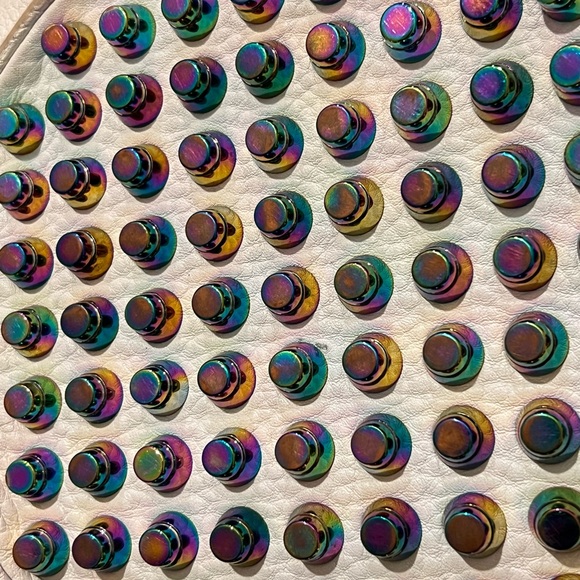 Alexander Wang Rockie Bucket Tote Iridescent oil slick hardware two way crème - Picture 2 of 12